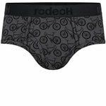 RodeoH Shift Brief in Bicycles print on gray, front view