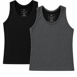 RAZOR Shapewear Compression Tank 2 Pack, Black and Gray