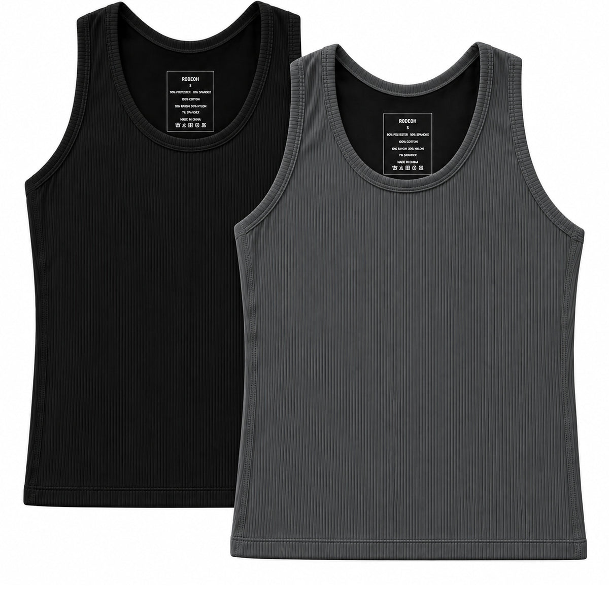 RAZOR Shapewear Compression Tank 2 Pack, Black and Gray