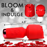 Red Pleasure Rose Mini Wand , with silicone rose cover dimensions