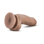 Caramel Au Naturel Fat Boy sensafeel dual density dildo with suction base, horizontal to the ground with suction cup exposed