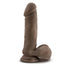 Chocolate Au Naturel Sensafeel dual density dildo with balls and suction cup side