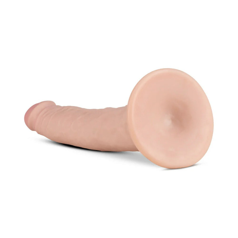 Vanilla Jack Au Naturel slim sensafeel dildo with suction cup from the bottom with suction cup visible