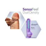 Au Naturel  flexible shaft Sensafeel dual TPE realistic dildo zoomed in texture and graphic of dildo layers