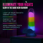 6.5" Neo Elite Glow in the Dark Silicone Dual Density Dildo - Rainbow Rave