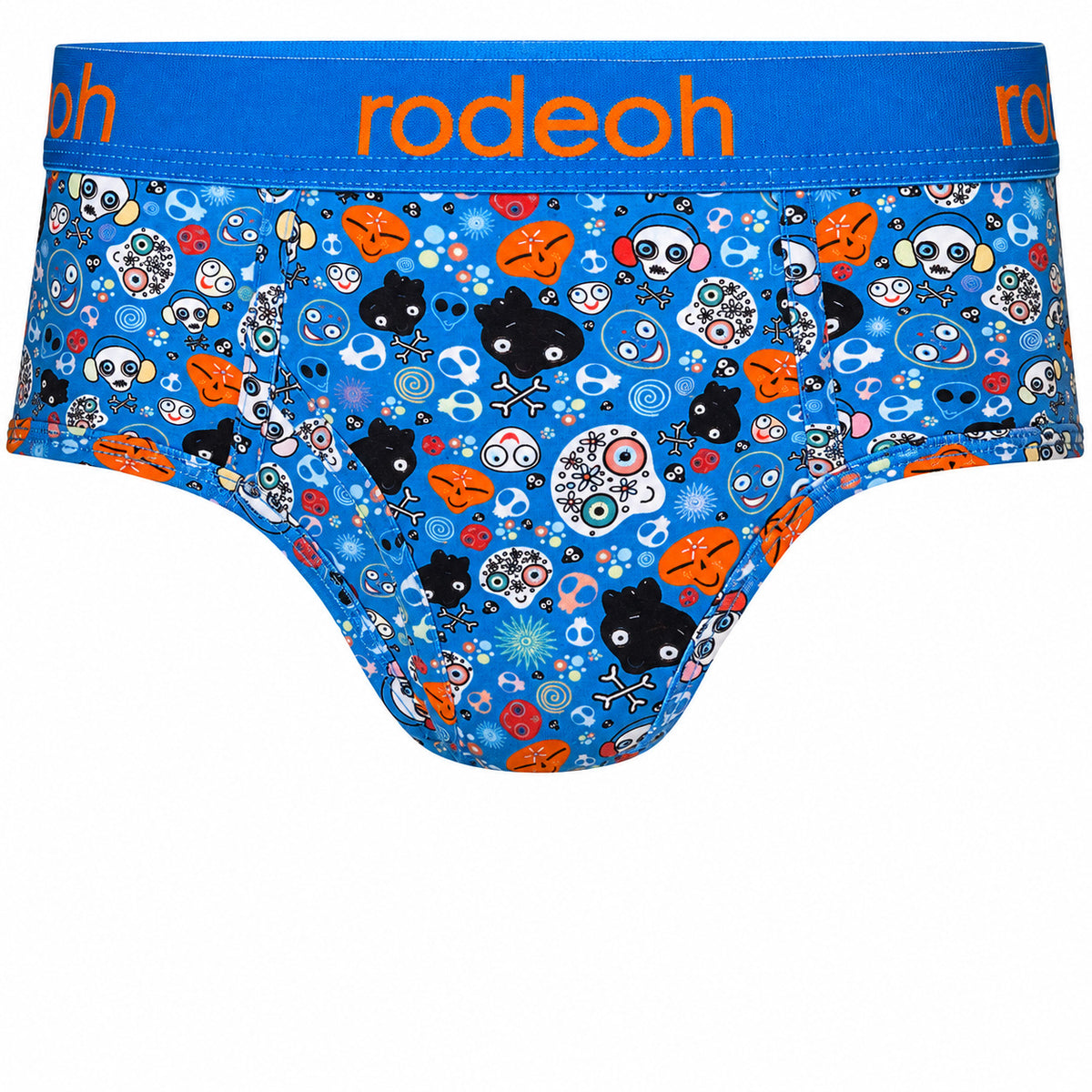 RodeoH brief in Bony Bunch skull print, front view