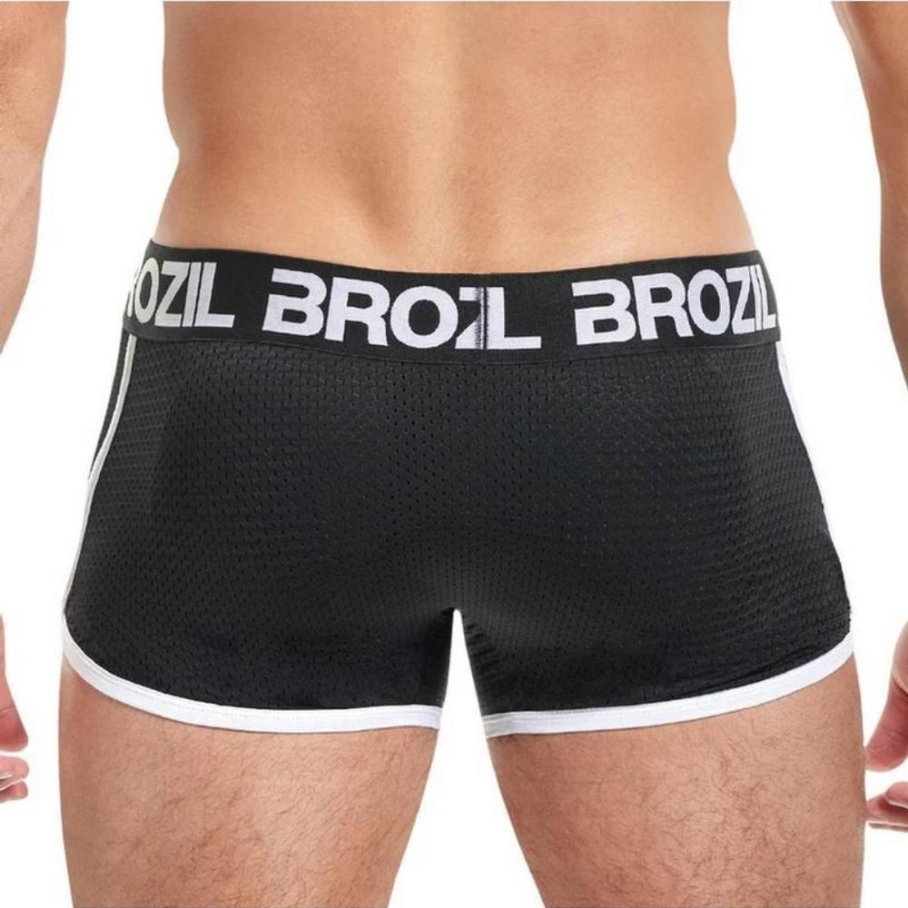 Ultra Bulge & Glute Enhancing Mesh Trunk By Brozil - Black