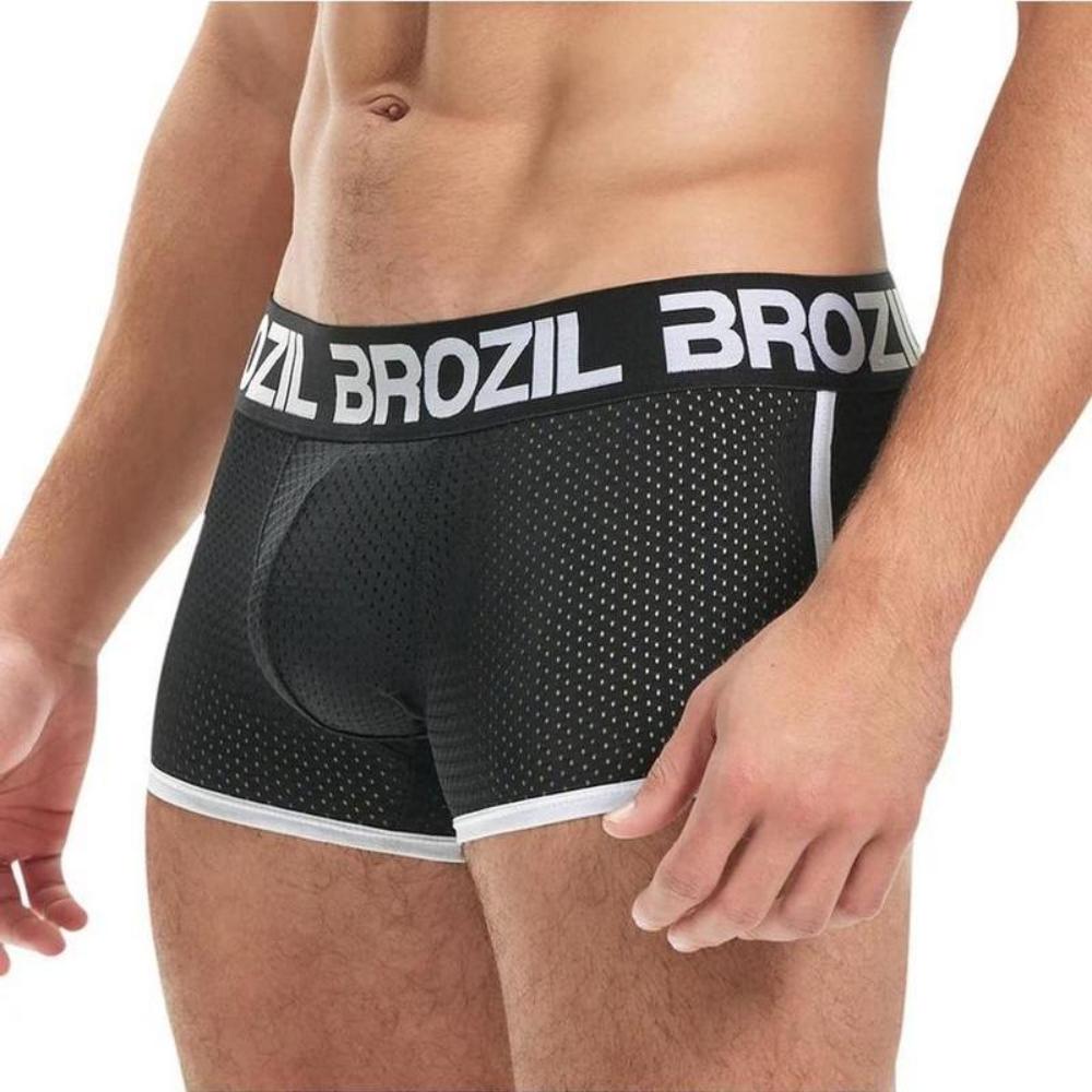 Ultra Bulge & Glute Enhancing Mesh Trunk By Brozil - Black