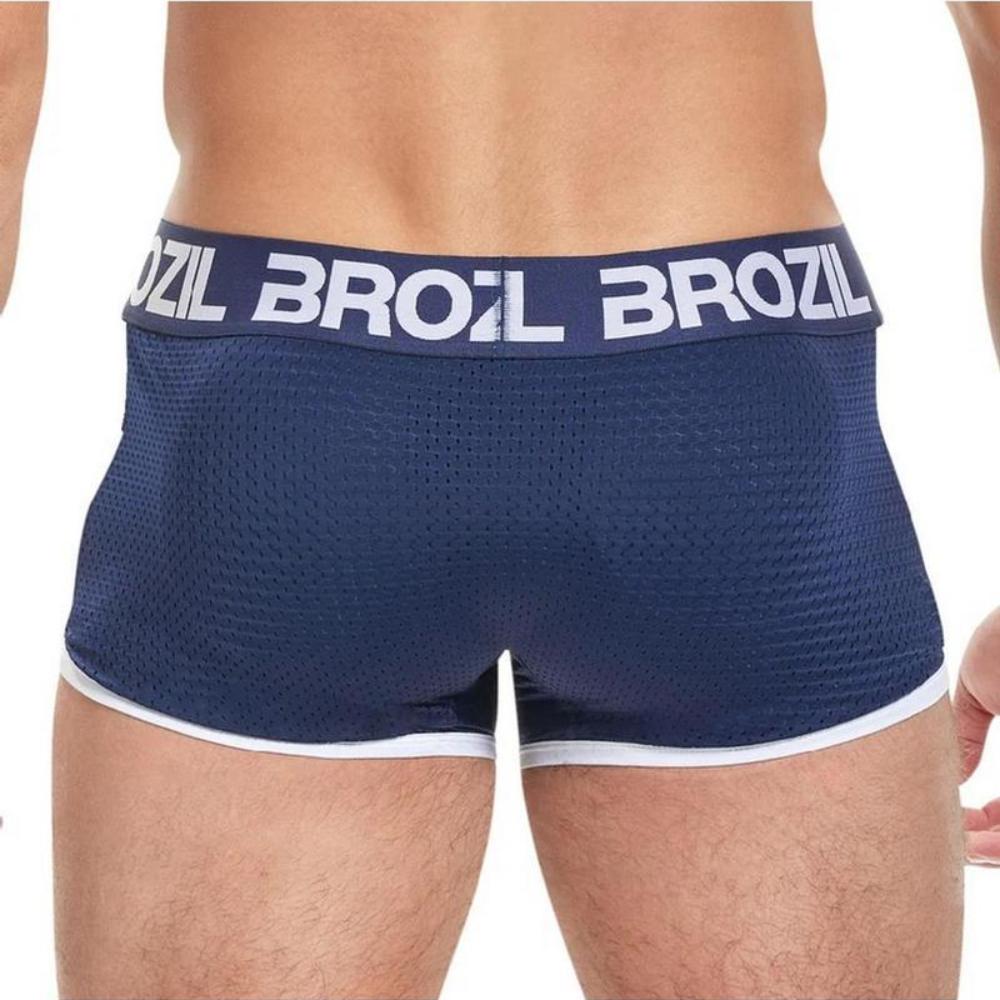 Ultra Bulge & Glute Enhancing Mesh Trunk By Brozil - Blue