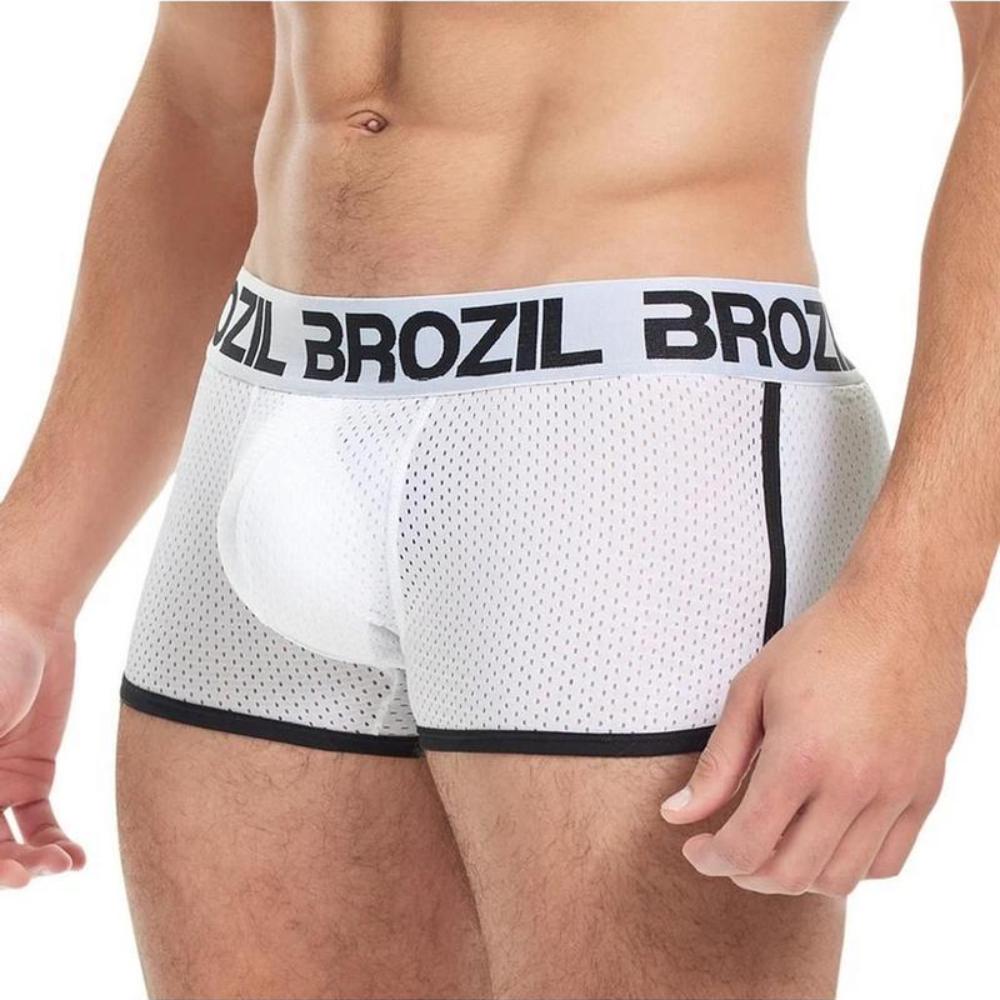 Ultra Bulge & Glute Enhancing Mesh Trunk By Brozil - White