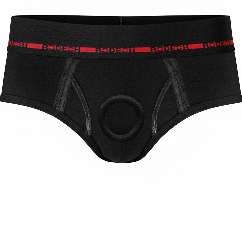 Limited Brief+ - 2" O-Ring - Black & Red - PLUS SIZE