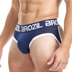 Ultra Bulge Enhancing Open Back Brief By Brozil - Blue