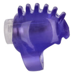 Purple vibrating finger teaser clitoral stimulation toy by cal exotics from the side and zoomed in