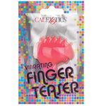 Pink vibrating finger teaser clitoral stimulation toy by cal exotics in its packaging