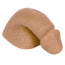 caramel colored silicone 4 inch packer gear soft penis packer, flat on the base folded