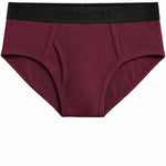 RodeoH Top Loading Brief Packing Underwear in Claret, a deep wine red, front view
