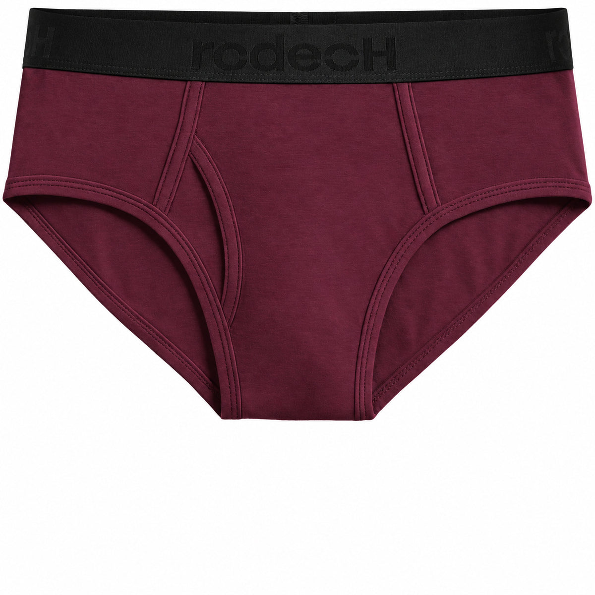 RodeoH Top Loading Brief Packing Underwear in Claret, a deep wine red, front view