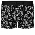 RodeoH Classic Top Loading Packing Boxer in black Hearts & Roses print, front view
