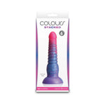 6" Colours "Stacked" Silicone Dildo Pink and blue ombre back of packaging