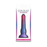 6" Colours "Stacked" Silicone Dildo Pink and blue ombre front side of packaging