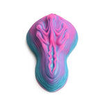 Creature Cocks Vulvaron pink and blue silicone vulva- like fantasy vibrating rechargeable remote controlled silicone grinder