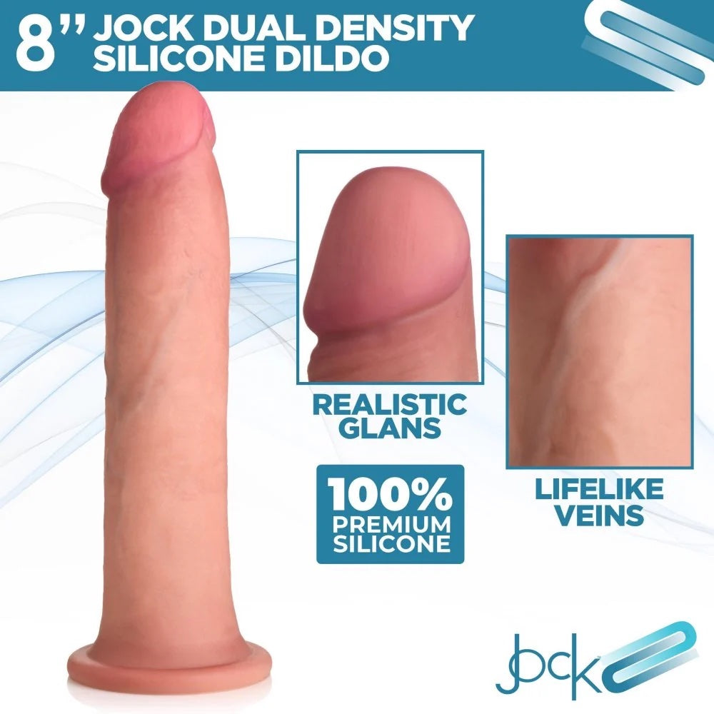 Curve Jock Dual Density 8 Silicone Dildo Vanilla