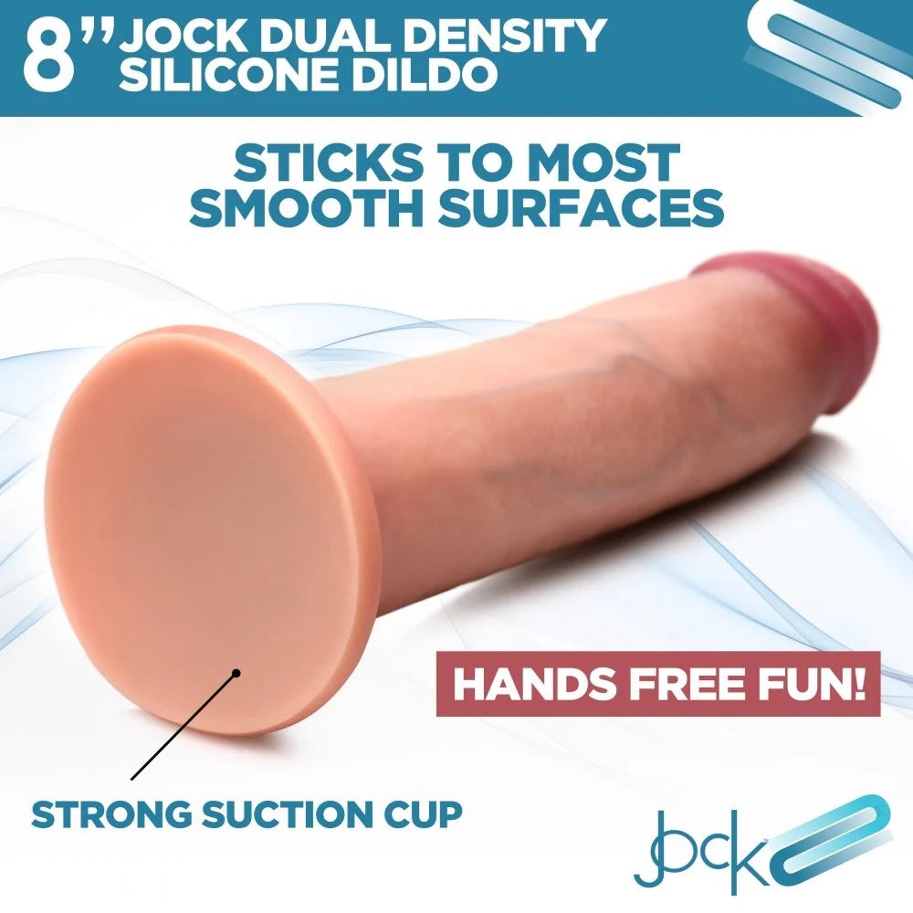 Curve Jock Dual Density 8 Silicone Dildo Vanilla