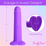 Simply Sweet 21X Vibrating Wavy Silicone Dildo with Remote Purple