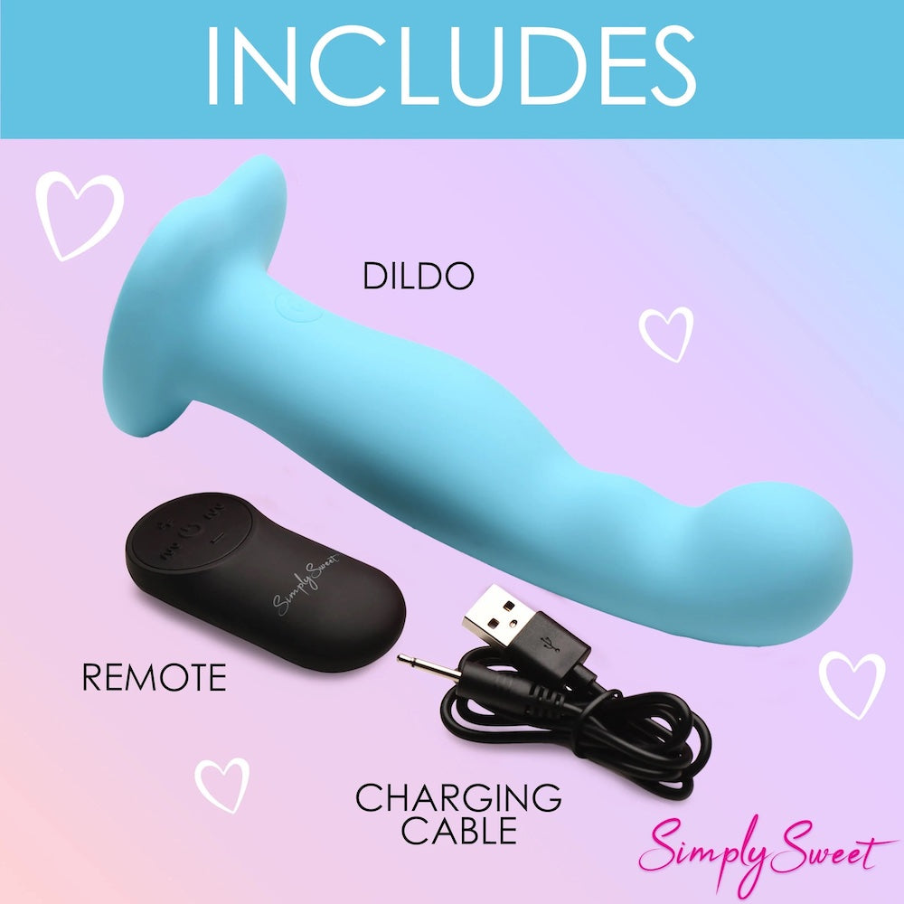 Curve Simply Sweet G Spot Vibrating Silicone remote control dildo blue