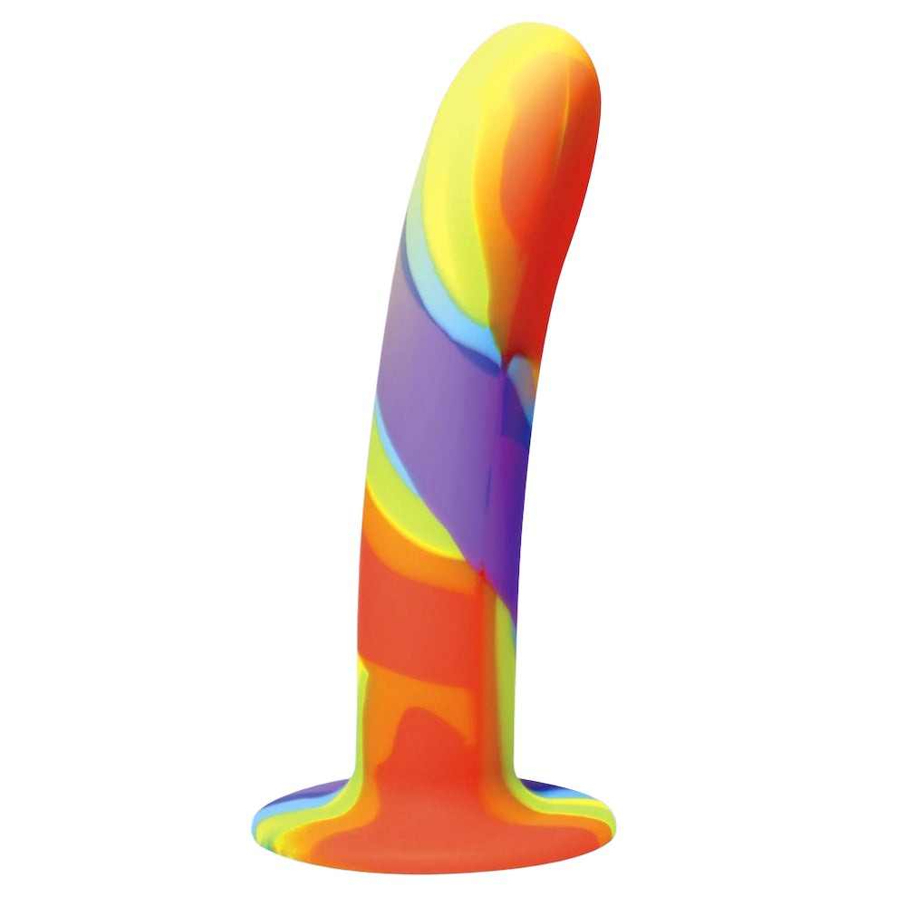 curve simply sweet rainbow silicone dildo 