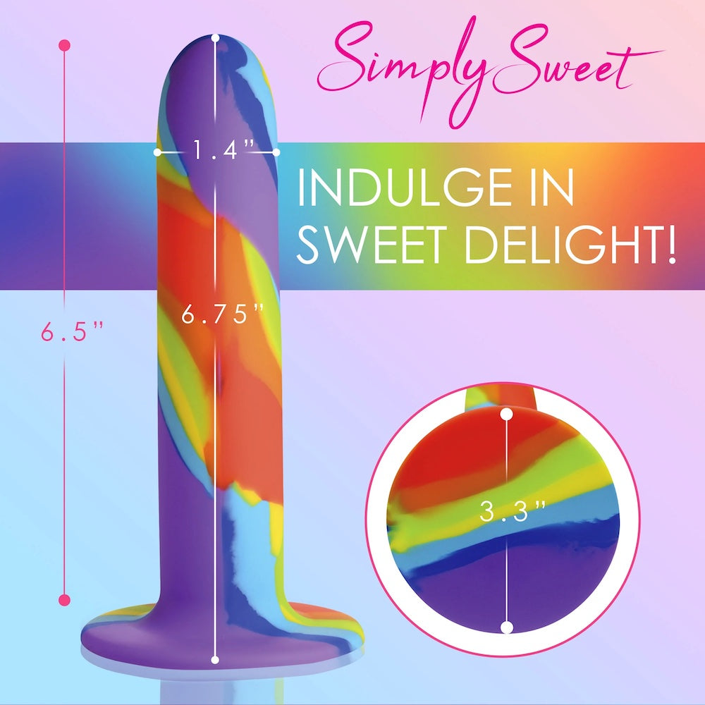 curve simply sweet rainbow silicone dildo
