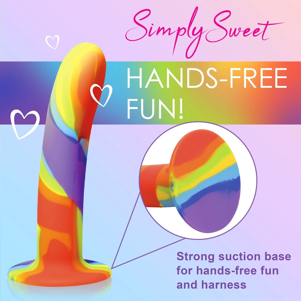 curve simply sweet rainbow silicone dildo