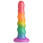 Curve Simply Sweet rainbow zigzag silicone dildo