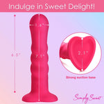 Curve Simply Sweet Ribbed Silicone Vibrating Remote Dildo in Red