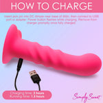 Curve Simply Sweet Ribbed Silicone Vibrating Remote Dildo in Red