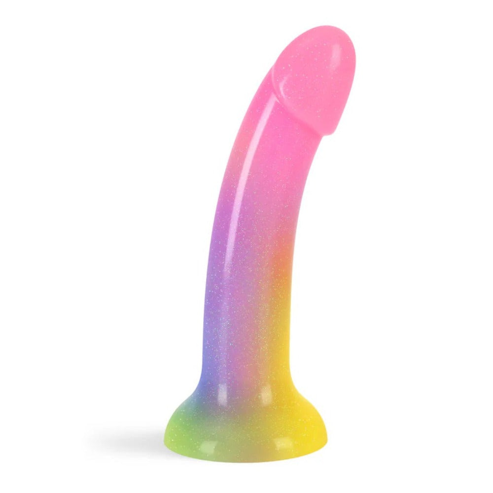 Dildoll Stargazer rainbow glitter silicone dildo