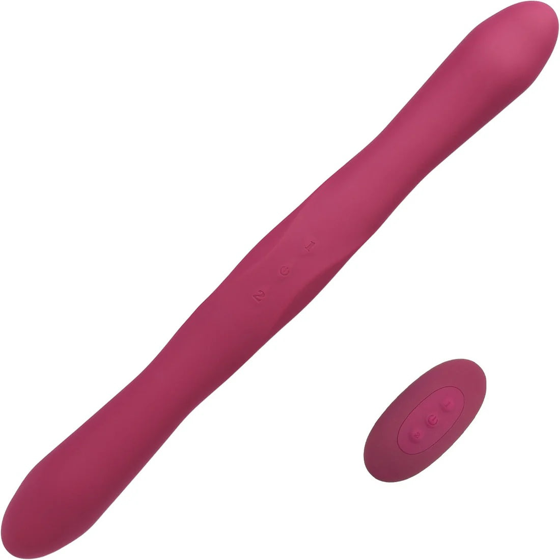 Tryst Duet - Rechargeable Double Ended  Silicone Vibrator with Remote Control - Berry
