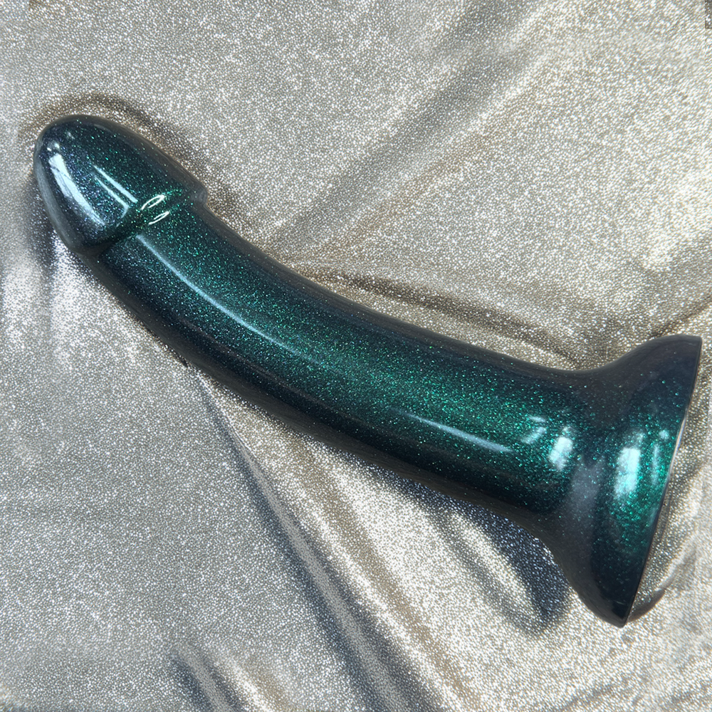 6" Sol Silicone Dildo — Emerald Noir