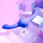 Evolved Our Gyro Vibe Rechargeable Dual Ended Gyrating Silicone Vibrator - Purple