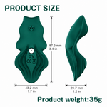 Green Flutter silicone remote control panty vibe dimensions graphic