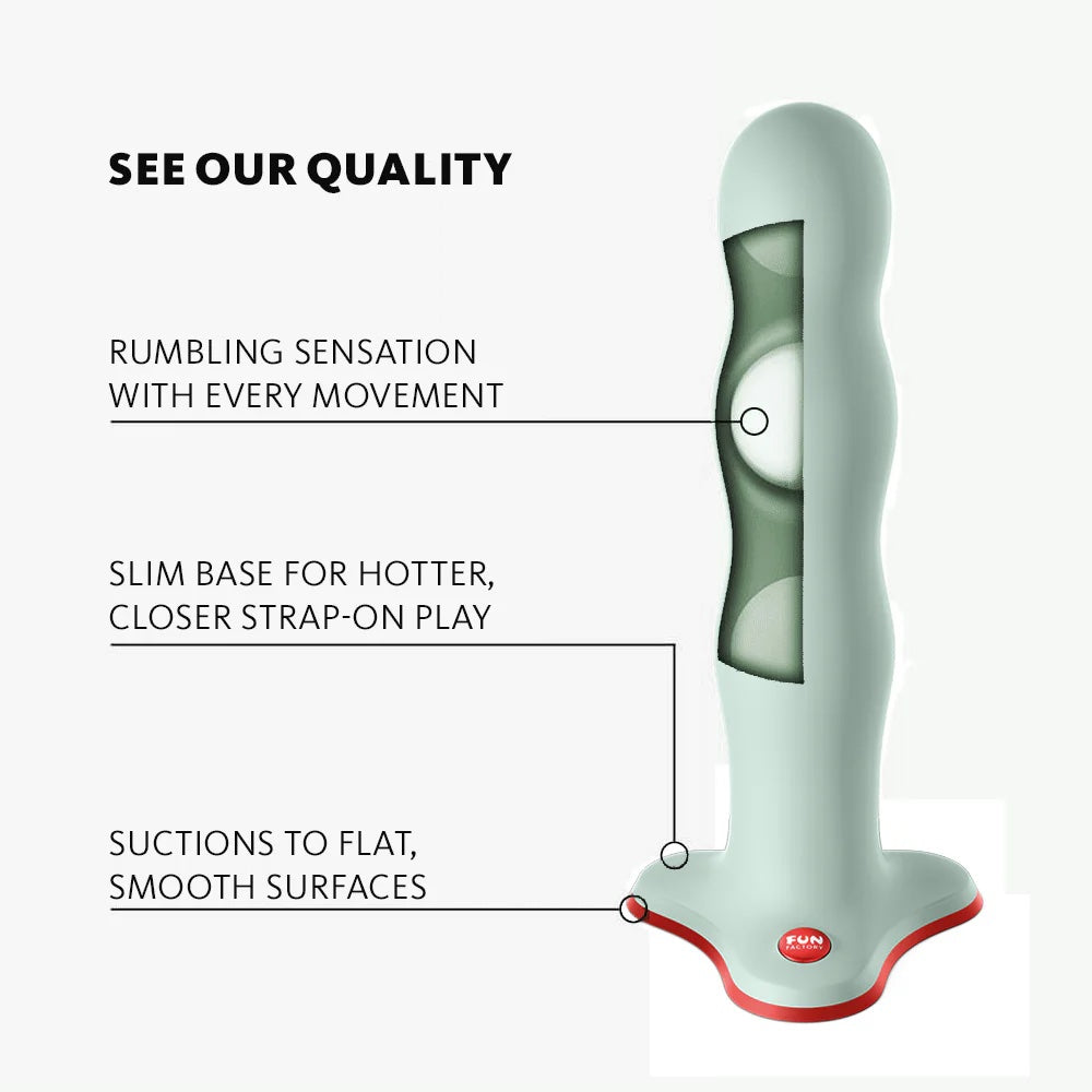 Fun Factory Bouncer Silicone Dildo- Sage Green