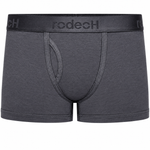 RodeoH Shift Short packer underwear in gray with satin logo waistband, from the front
