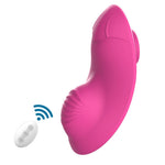 Heartbeat silicone pink remote controlled panty vibrator with remote