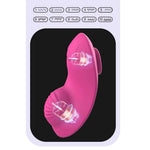 Heartbeat silicone pink remote controlled panty vibrator with sketch of internal dual motors