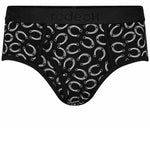 RodeoH Top Loading Brief Packer Underwear in Lucky Horseshoes print, front view