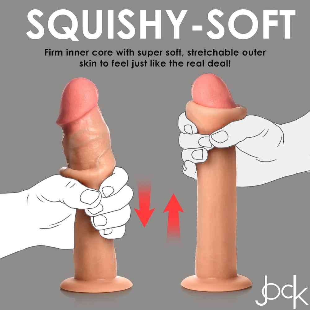 Jock Real Skin 8.5" Sliding Skin Dual Density silicone Dildo Vanilla