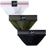 JockMail Old School Brief 3 pack with all colors shown from the front