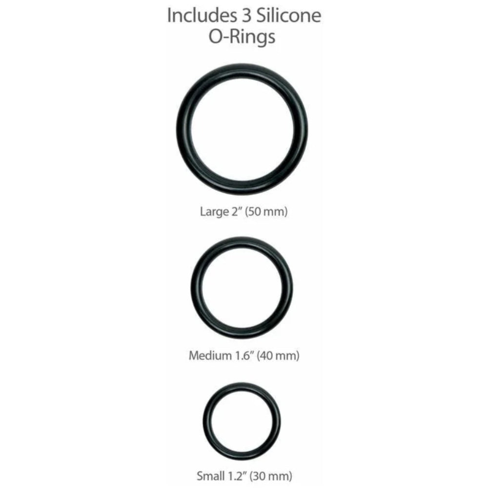 King Cock Included 3 silicone orings with dimensions