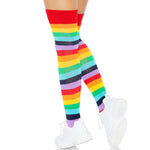 Cherry Rainbow Thigh High Socks