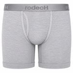 Rodeoh 6" Top loading packer boxer underwear with interior secure packer pocket in light gray, from the front